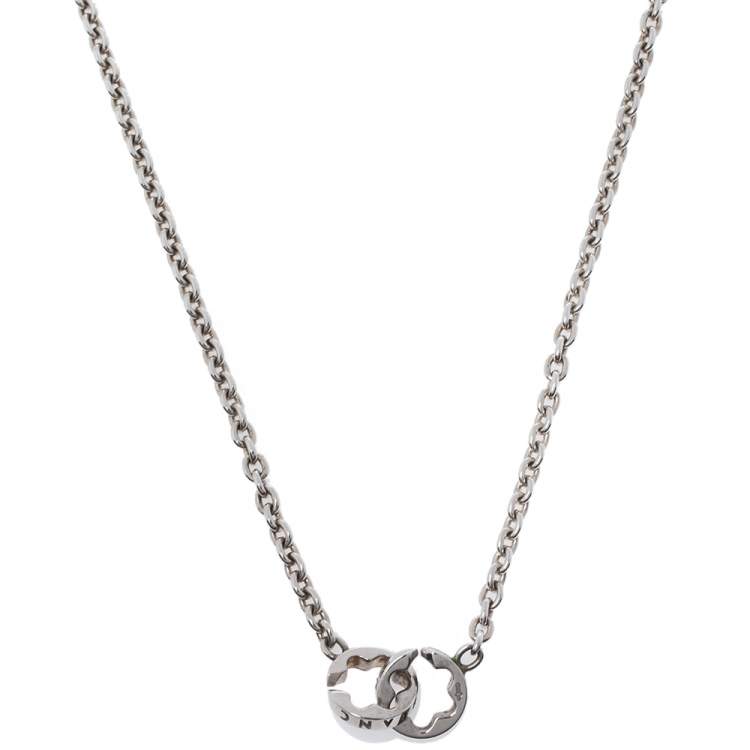 Pre Owned Montblanc Star Signet Silver Station Necklace 