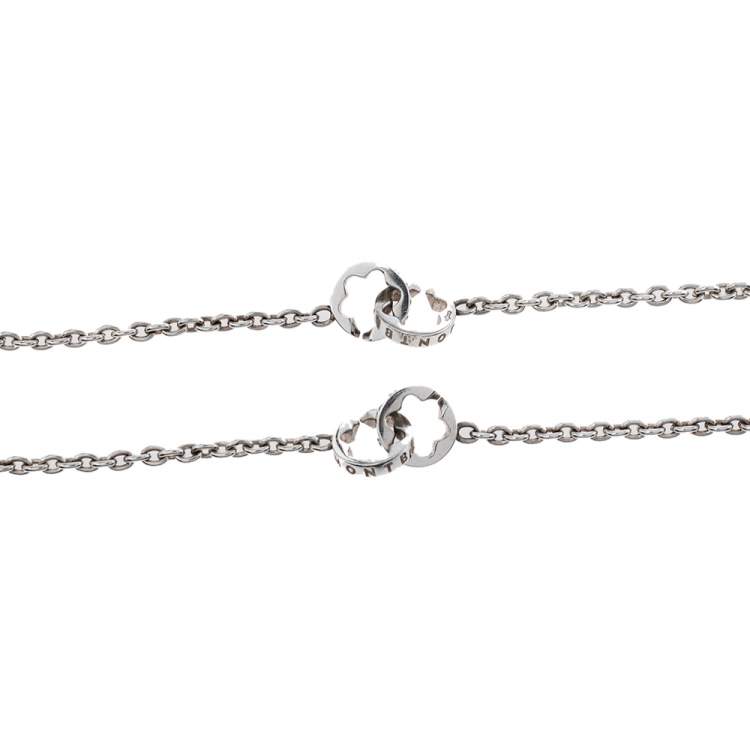 Pre Owned Montblanc Star Signet Silver Station Necklace 