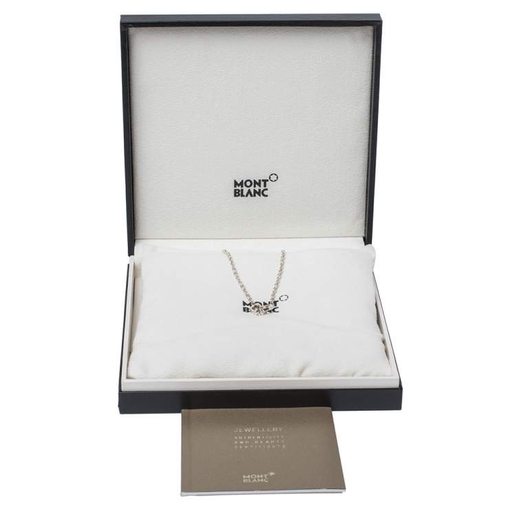 Pre Owned Montblanc Star Signet Silver Station Necklace 