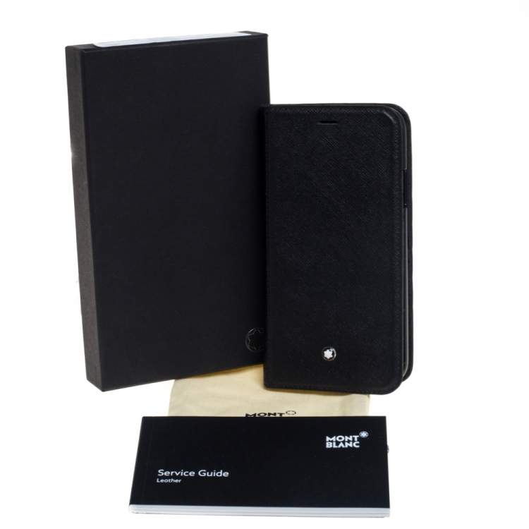 Pre Owned Montblanc Black Leather Sartorial iPhone XS Flip Case