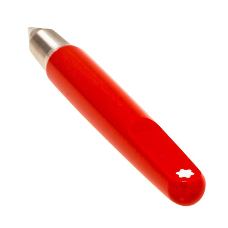 Pre Owned Montblanc M Red Resin Platinum Finish Ballpoint pen
