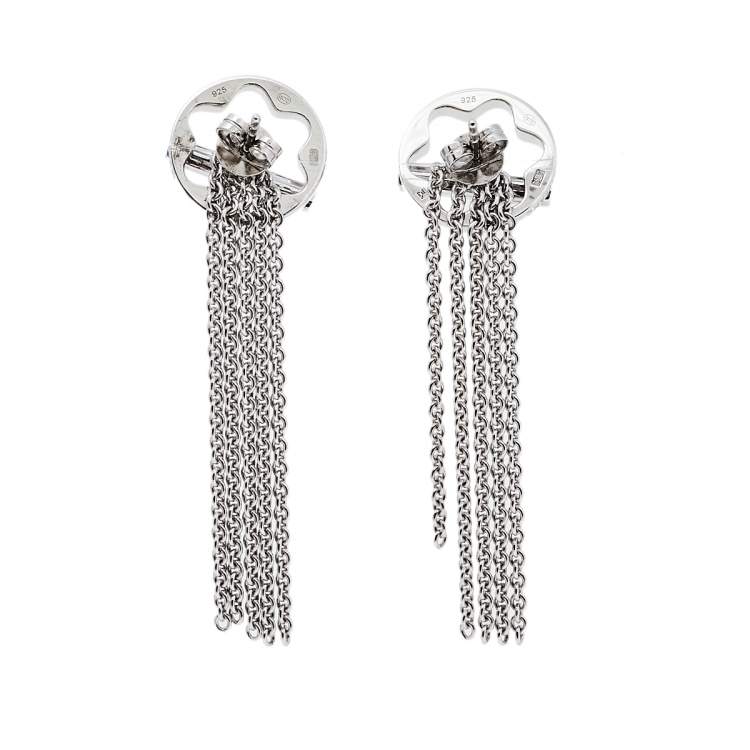 Pre Owned Montblanc Caress of a Star Silver Tassel Earrings
