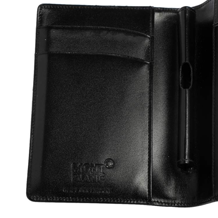 Pre Owned Montblanc Black Leather Meisterstuck Mozart Notepad Holder 