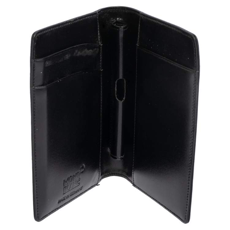 Pre Owned Montblanc Black Leather Meisterstuck Mozart Notepad Holder 