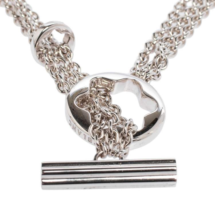 Pre Owned Montblanc Caress of a Star Silver Chain Link Toggle Necklace