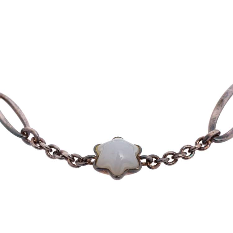 مملوكة مسبقًا Montblanc Sterling Silver Cabochon Charms Bracelet