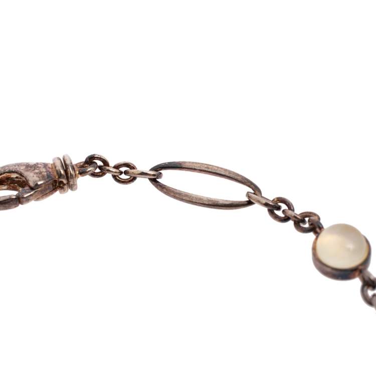 مملوكة مسبقًا Montblanc Sterling Silver Cabochon Charms Bracelet