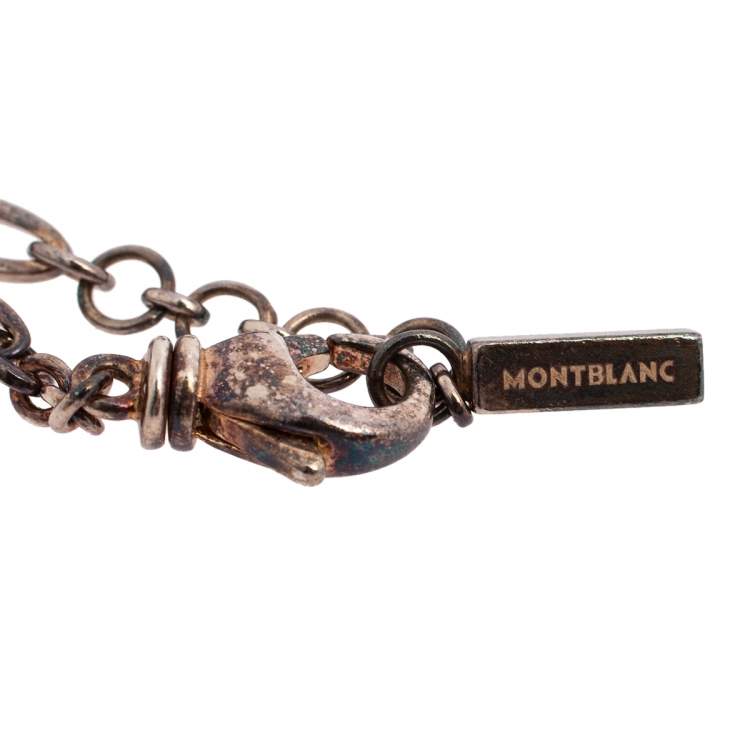 مملوكة مسبقًا Montblanc Sterling Silver Cabochon Charms Bracelet