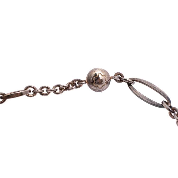 مملوكة مسبقًا Montblanc Sterling Silver Cabochon Charms Bracelet