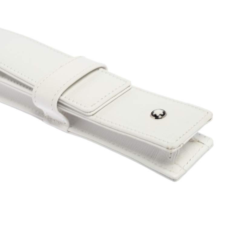 Pre Owned Montblanc White Leather Pen Case