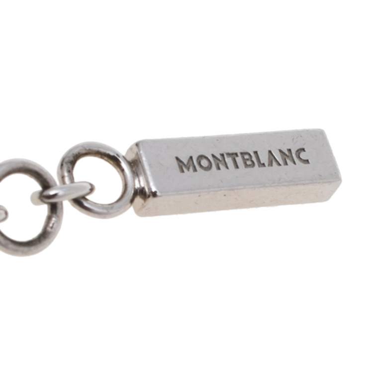 Pre Owned Montblanc Star Signet Mother of Pearl Charm Sterling Silver Bracelet