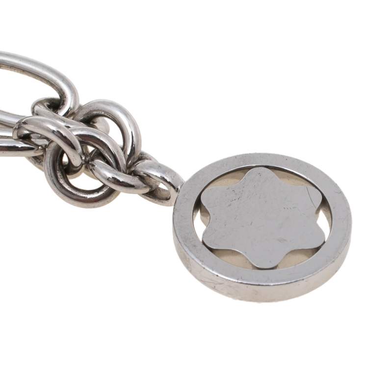 Pre Owned Montblanc Star Signet Mother of Pearl Charm Sterling Silver Bracelet