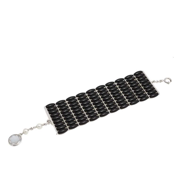 Pre Owned Montblanc Homage to Femininity Onyx Multi Stand Bracelet 