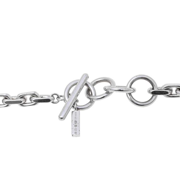 Pre Owned Montblanc Heart Diamond Sterling Silver Charm Necklace