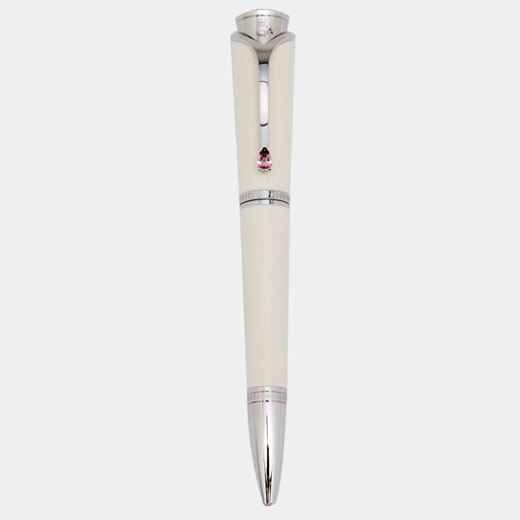 Pre Owned Montblanc Ivory Resin Princesse Grace de Monaco Special Edition Ballpoint Pen