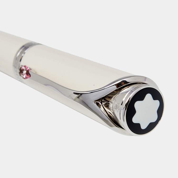 Pre Owned Montblanc Ivory Resin Princesse Grace de Monaco Special Edition Ballpoint Pen