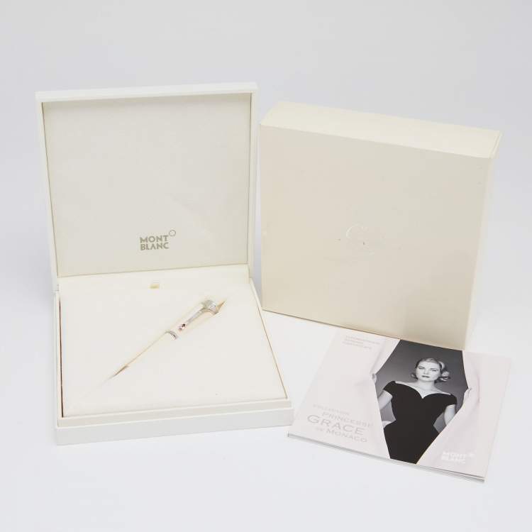 Pre Owned Montblanc Ivory Resin Princesse Grace de Monaco Special Edition Ballpoint Pen