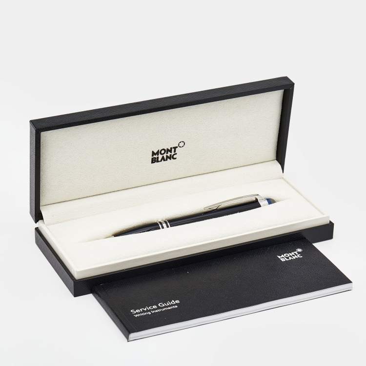 Pre Owned Montblanc StarWalker Black Precious Resin Silver Tone Ballpoint Pen 