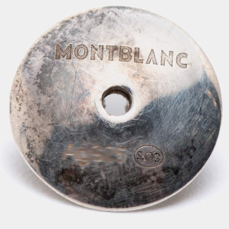 Pre Owned Montblanc Star Signet Sterling Silver Dangle Stud Earrings