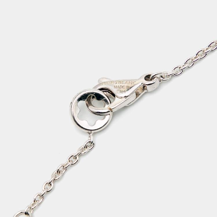Pre Owned Montblanc Star Onyx Sterling Silver Necklace