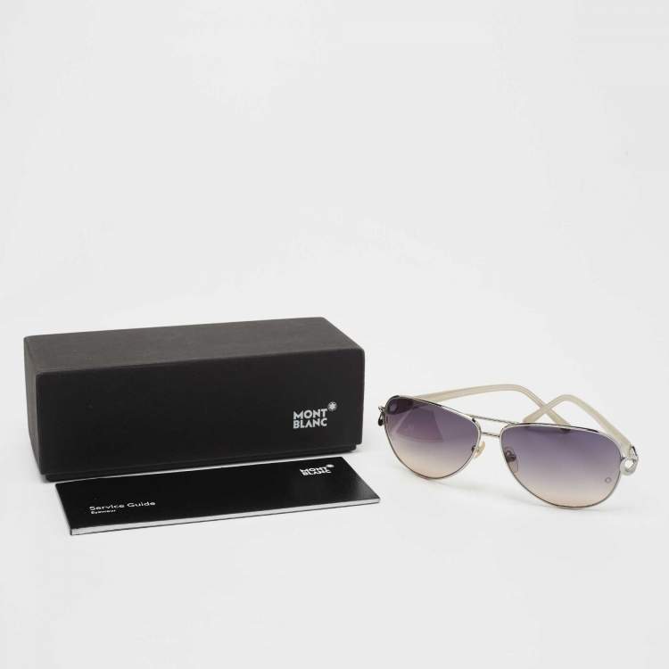 Pre Owned Montblanc Black MB468S Gradient Aviator Sunglasses