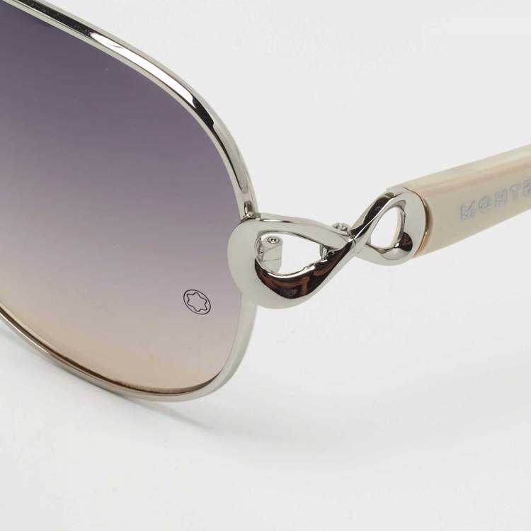 Pre Owned Montblanc Black MB468S Gradient Aviator Sunglasses