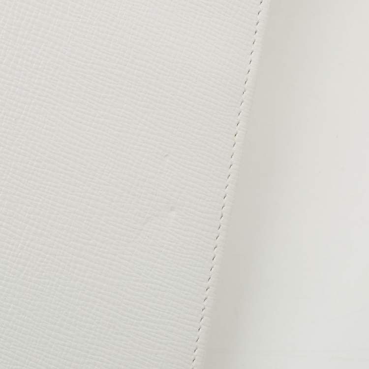 Pre Owned Montblanc White Leather Meisterstück Large Zip Around Organizer