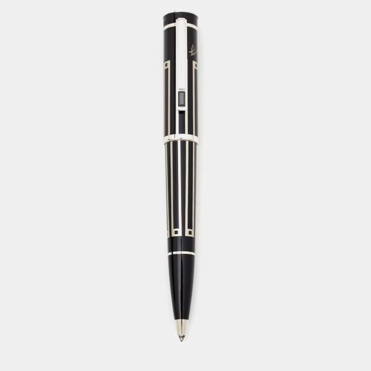 Pre Owned Montblanc Writers Edition Thomas Mann Black Resin Silver Tone Ballpoint Pen