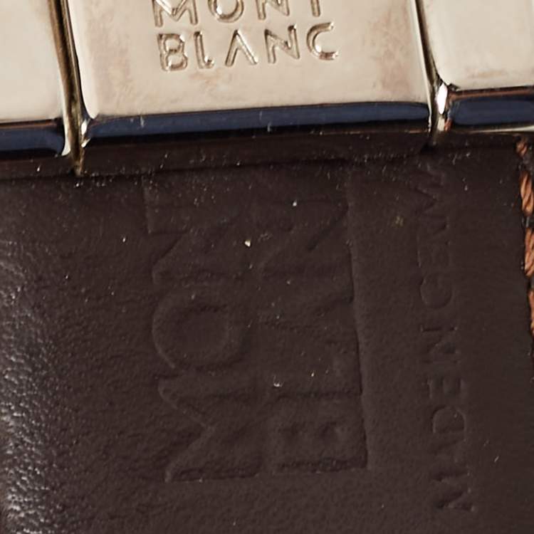 Pre Owned Montblanc Black/Brown Leather Cut to Size Reversible Belt