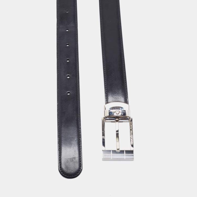 Montblanc Men's Black & Brown Reversible Leather Belt