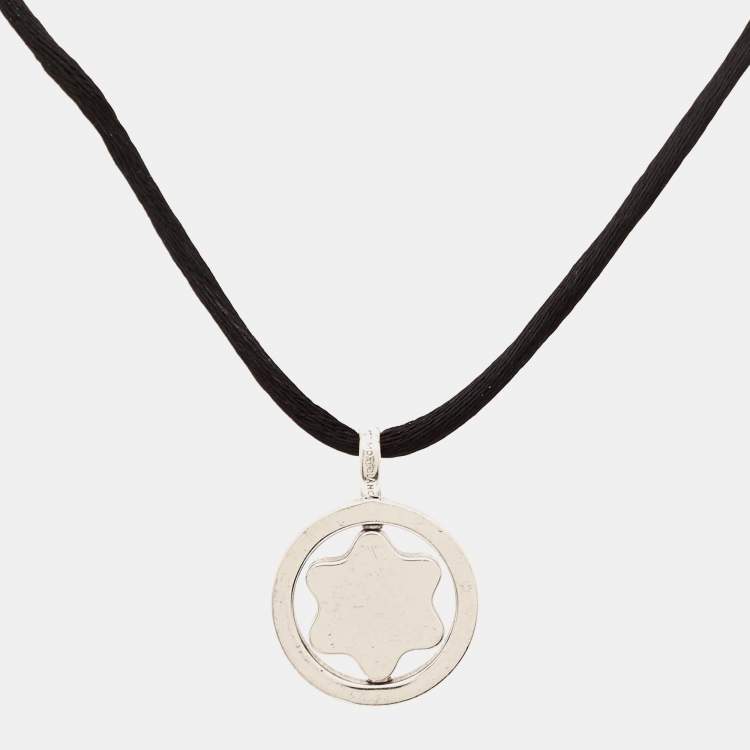 Pre Owned Montblanc Star Diamond Sterling Silver Cord Necklace