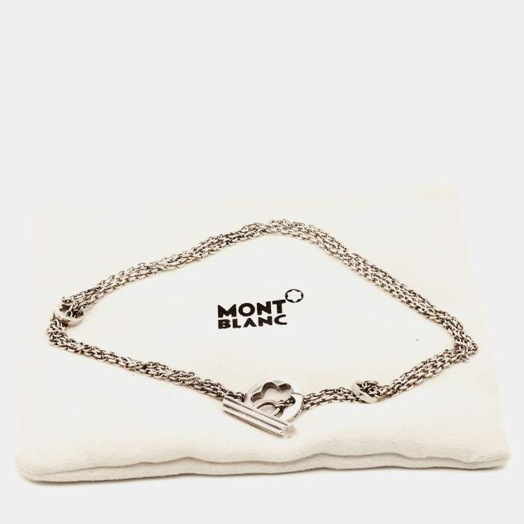 Pre Owned Montblanc Caress of a Star Silver Chain Link Toggle Necklace