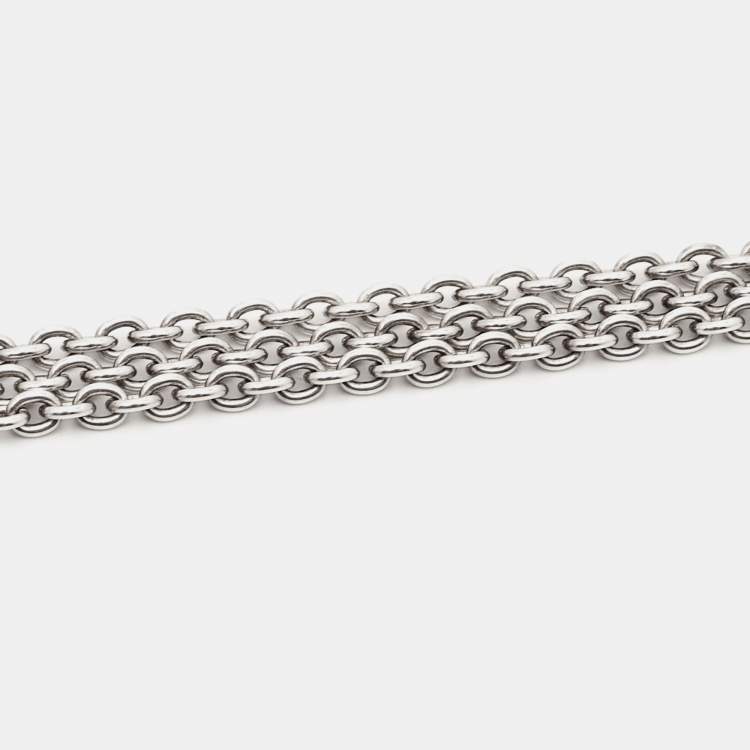 Pre Owned Montblanc Caress of a Star Silver Chain Link Toggle Necklace