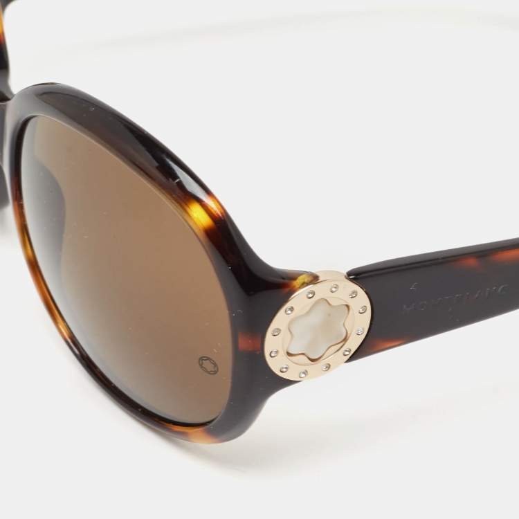 Pre Owned Montblanc Brown Havana Gradient MB287S Round Sunglasses