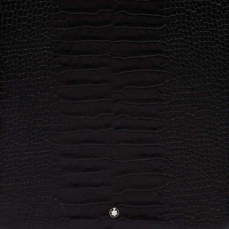 Pre Owned  Montblanc Brown Croc Embossed Leather Meisterstuck Tablet Case 