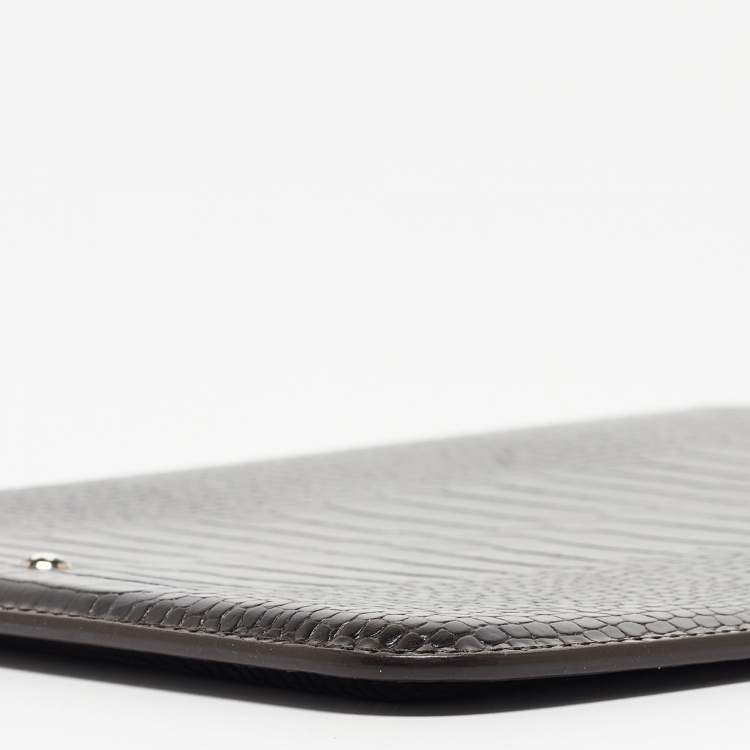 Pre Owned  Montblanc Brown Croc Embossed Leather Meisterstuck Tablet Case 
