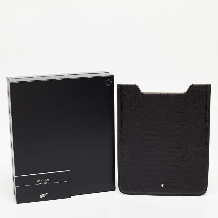 Pre Owned  Montblanc Brown Croc Embossed Leather Meisterstuck Tablet Case 