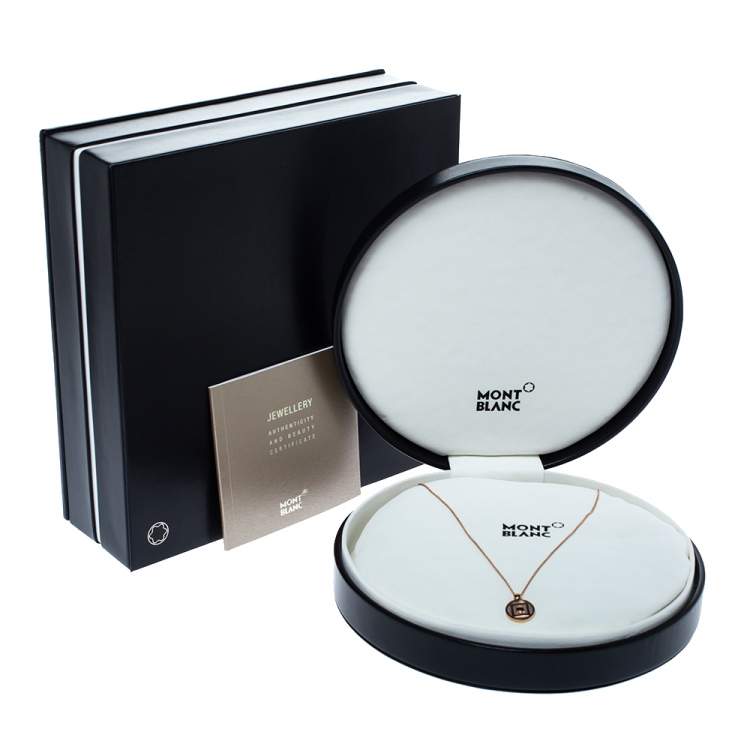 Pre Owned Montblanc Terre et Ciel Mother of Pearl 18K Rose Gold Pendant Necklace