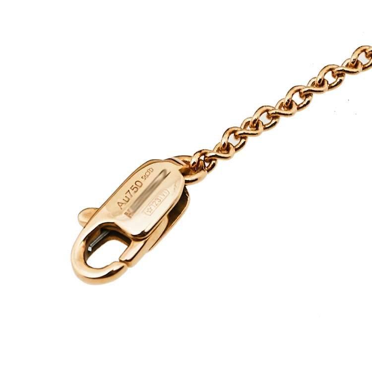 Pre Owned Montblanc 18K Rose Gold Star Heart Charm Bracelet