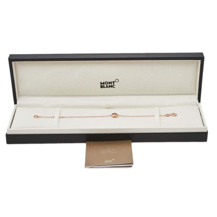Pre Owned Montblanc Signet Diamond 18K Rose Gold Bracelet