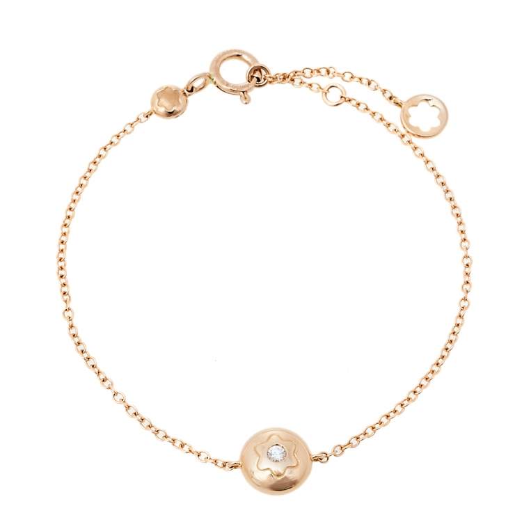 Pre Owned Montblanc Signet Diamond 18K Rose Gold Bracelet