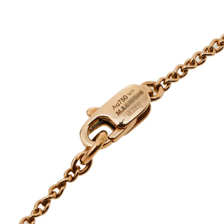 Pre Owned Montblanc 18K Rose Gold Star Heart Charm Bracelet