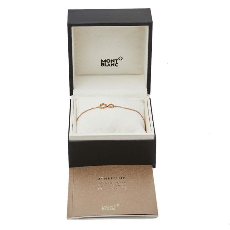 Pre Owned Montblanc 18K Rose Gold Star Heart Charm Bracelet
