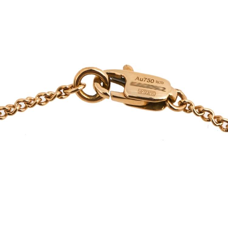 Pre Owned Montblanc Star Heart Charm 18k Rose Gold Bracelet