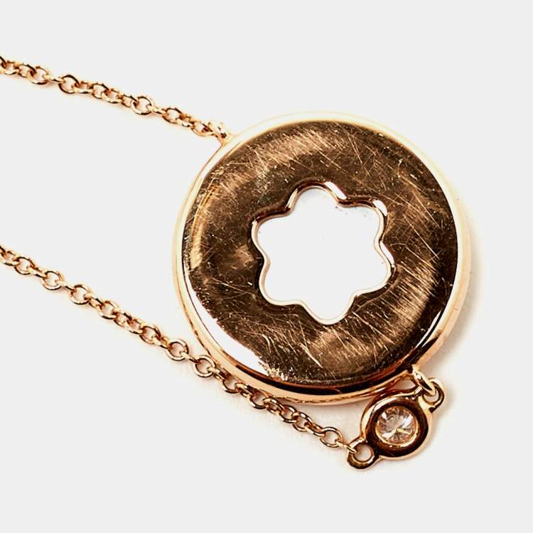 Pre Owned Montblanc Star Signet Mother of Pearl Cultured Pearl 18K Rose Gold Bracelet