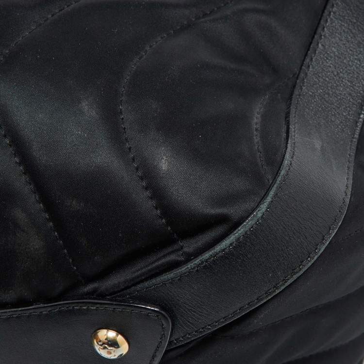 Pre Owned Montblanc Black Nylon and Leather Starisma Dalila Drawstring Bag