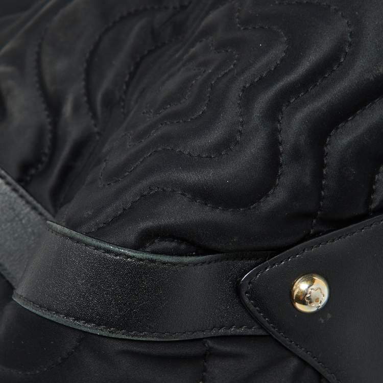 Pre Owned Montblanc Black Nylon and Leather Starisma Dalila Drawstring Bag