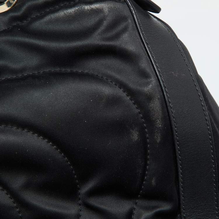 Pre Owned Montblanc Black Nylon and Leather Starisma Dalila Drawstring Bag