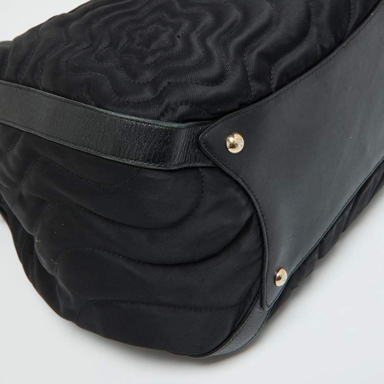Pre Owned Montblanc Black Nylon and Leather Starisma Dalila Drawstring Bag