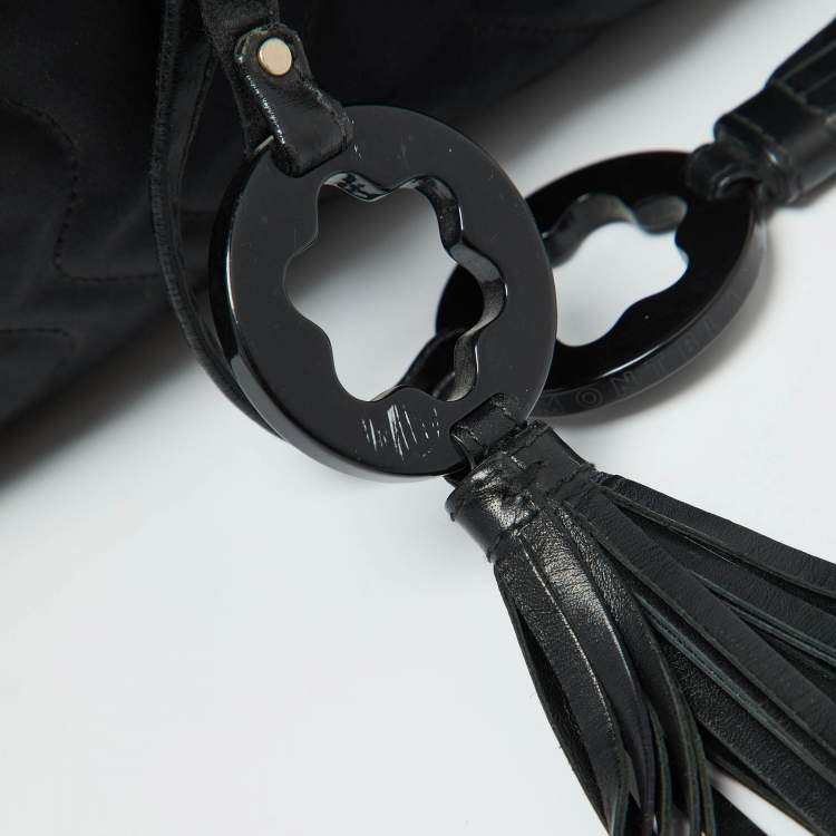 Pre Owned Montblanc Black Nylon and Leather Starisma Dalila Drawstring Bag